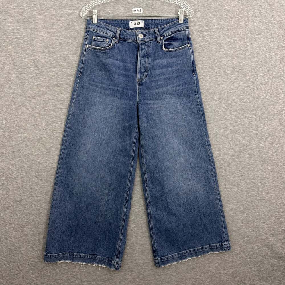Paige Womens Size 29 Frankie High Rise Wide Leg Covered Button Fly Jeans
